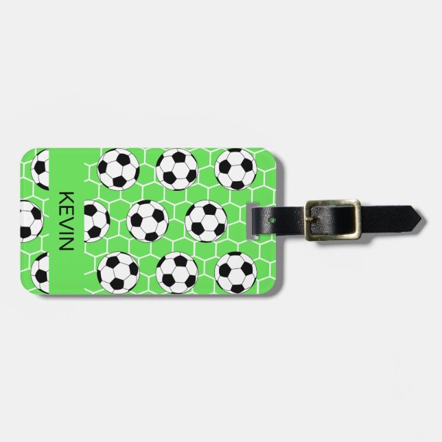Etiqueta personalizada de portaequipajes de fútbol (Frente Horizontal)