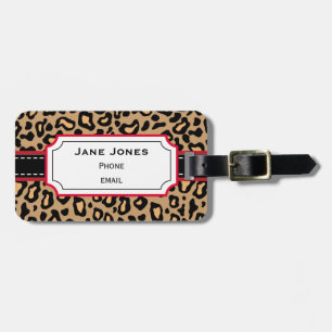 Etiqueta personalizada de portaequipajes de leopar
