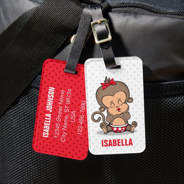 Etiqueta personalizada de portaequipajes de mono ( (Subido por el creador)