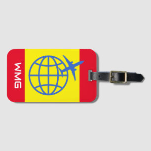 Etiqueta personalizada de portaequipajes de monogr