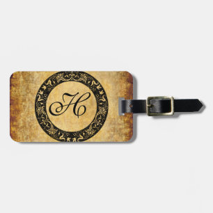 Etiqueta personalizada de portaequipajes de monogr