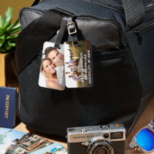 Etiqueta personalizada de portaequipajes fotográfi