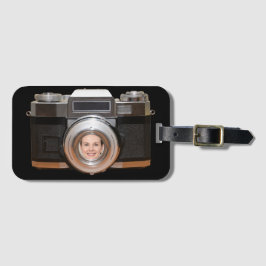 Etiqueta personalizada de portaequipajes fotográfi