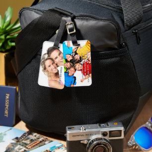 Etiqueta personalizada de portaequipajes fotográfi