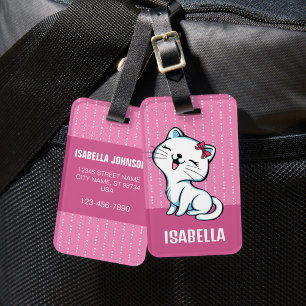 Etiqueta personalizada de portaequipajes para gato