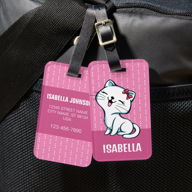 Etiqueta personalizada de portaequipajes para gato (Subido por el creador)