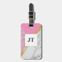 Etiqueta personalizada de portaequipajes rosa de m