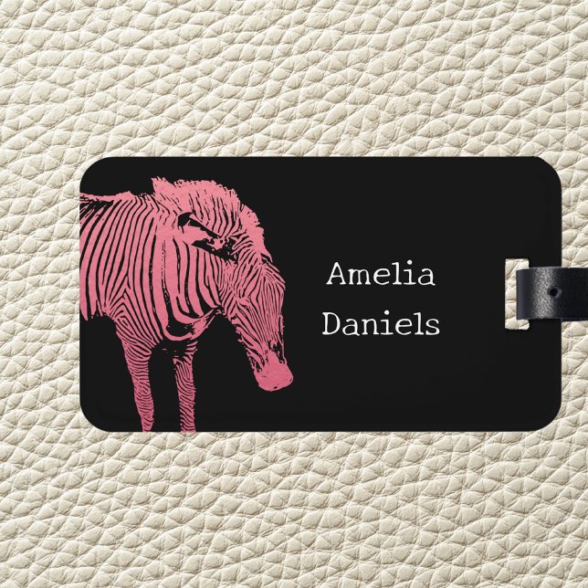 Etiqueta personalizada de portaequipajes rosa y ne (Subido por el creador)