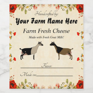 Etiqueta personalizada de queso de cabra enana en