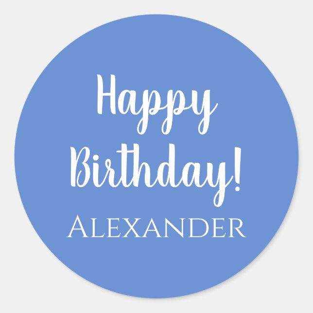 Etiqueta personalizada de regalo azul Pastel de cu (Anverso)