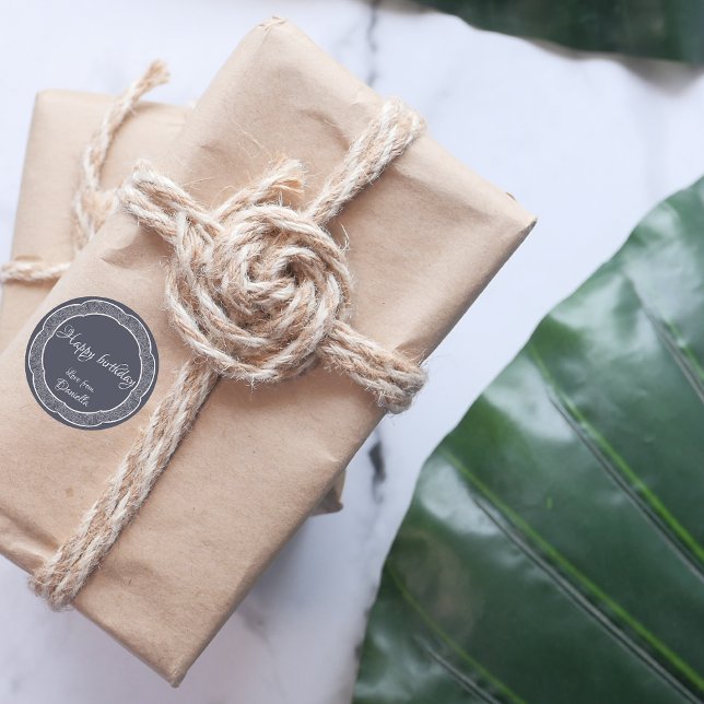 Etiqueta personalizada de regalo azul polvoriento (Subido por el creador)