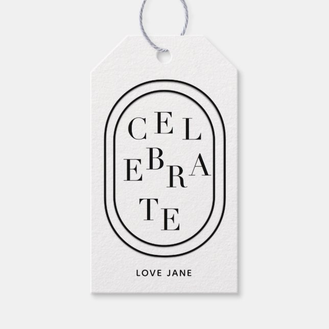 Etiqueta personalizada de regalo "celebrar" aposta (Anverso)