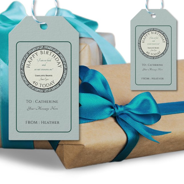 Etiqueta personalizada de regalo de Lover de libro (Personalise your gifts with these beautiful gift tags in a traditional blue hue and a personal touch)