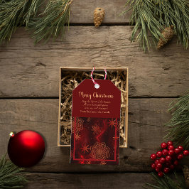 Etiqueta personalizada de regalo de navidad roja