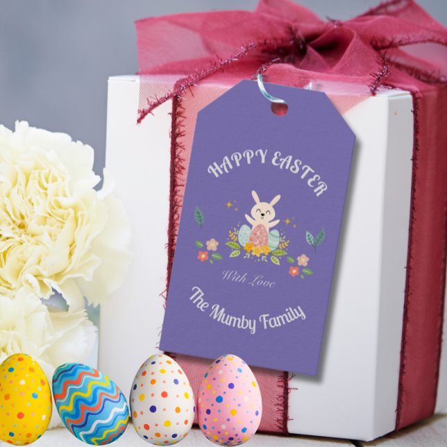 Etiqueta personalizada de regalo de vacaciones de  (Celebrate in style with our bespoke Easter gift tag! Crafted with love, each embodies spring joy.)