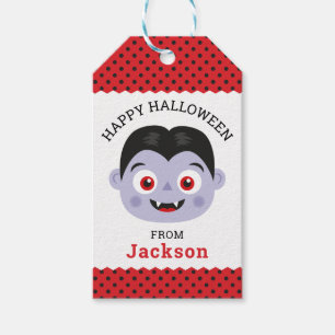 Etiqueta personalizada de regalo de vampiros Happy