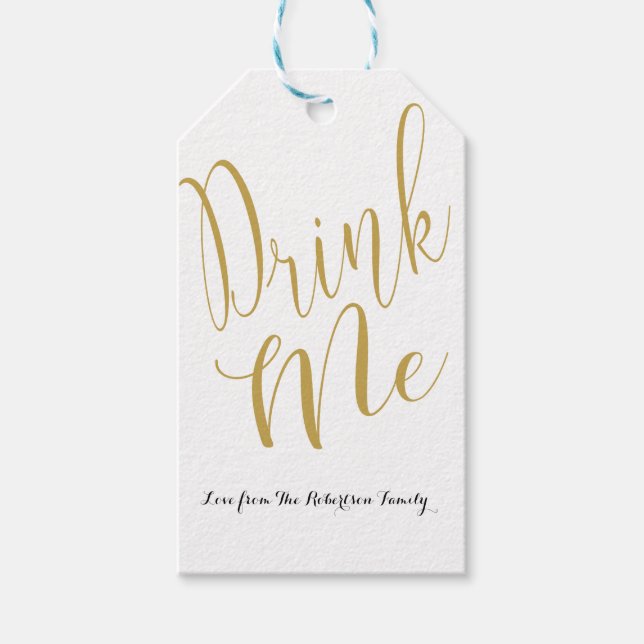 Etiqueta personalizada de regalo Drink Me (Anverso)
