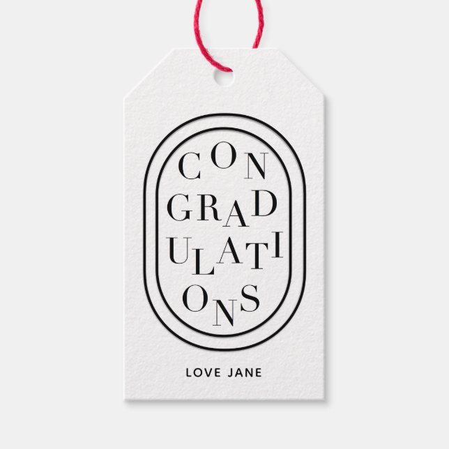 Etiqueta personalizada de regalo "Felicitaciones"  (Anverso)