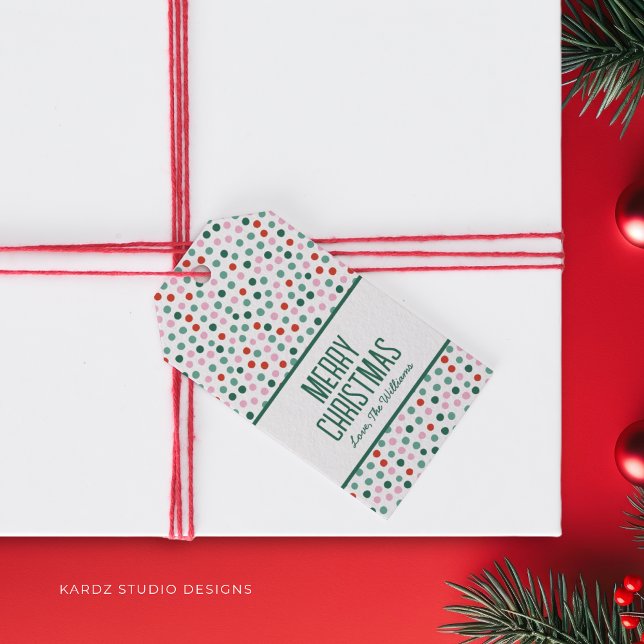 Etiqueta personalizada de regalo navideño (Personalize these fun and modern gift tags for your holiday gift and give merry vibes to your family)