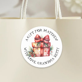 Etiqueta personalizada de regalo navideño