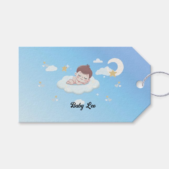 ** 🌙 etiqueta personalizada de regalo para bebé (Frente (Horizontal))