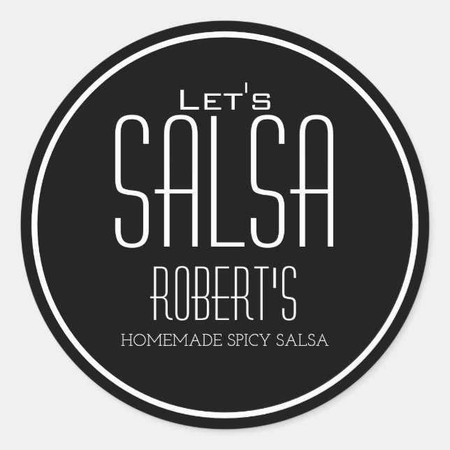 Etiqueta personalizada de salsa casera "Let's Sals (Anverso)