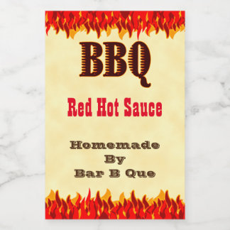 Etiqueta personalizada de salsa picante BBQ 2x3" c