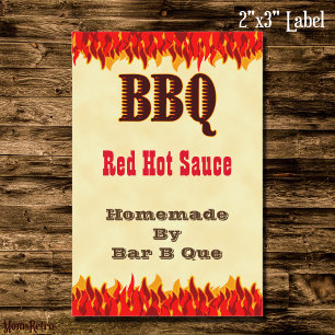 Etiqueta personalizada de salsa picante BBQ 2x3" c