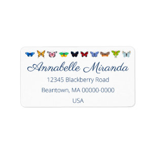Etiqueta personalizada de surtido de mariposa colo