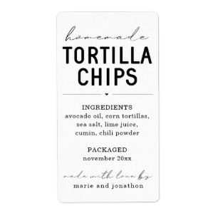 Etiqueta personalizada de Tortilla casera