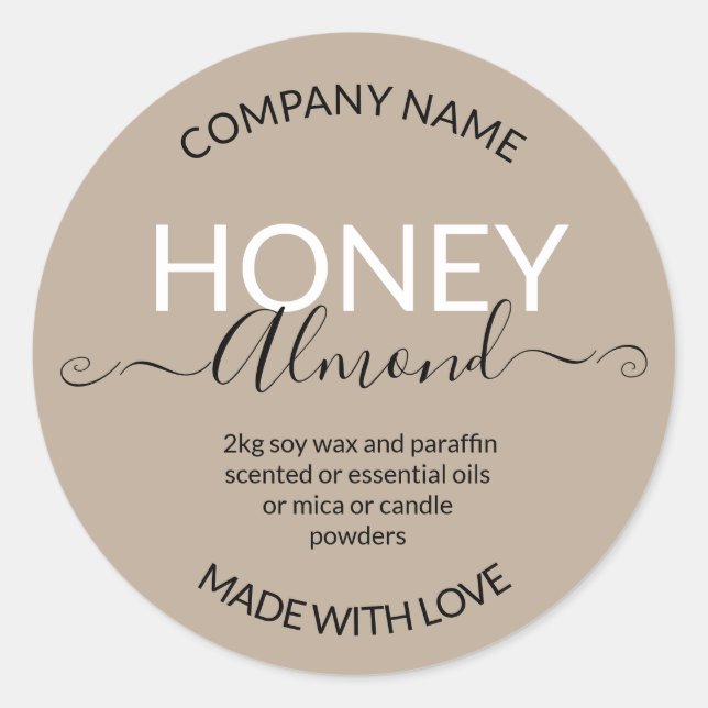 Etiqueta personalizada de velas caseras (Anverso)