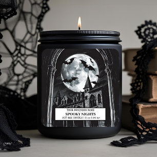 Etiqueta personalizada de velas de Halloween con f