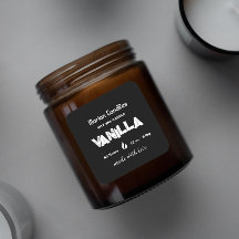 Etiqueta personalizada de velas en blanco y negro
