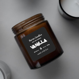 Etiqueta personalizada de velas en blanco y negro