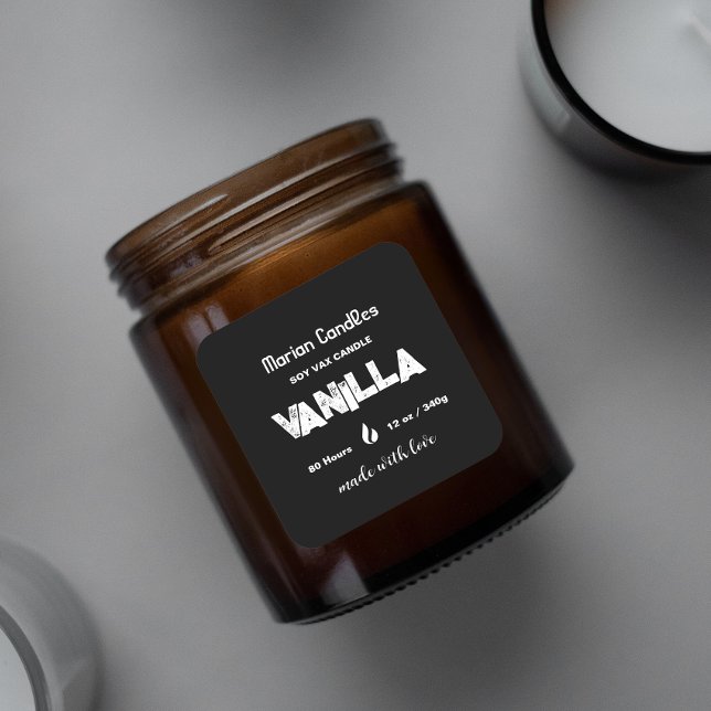 Etiqueta personalizada de velas en blanco y negro (Subido por el creador)