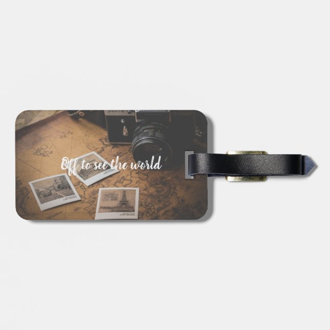 Etiqueta personalizada de viaje de aventura (Atrás Horizontal)