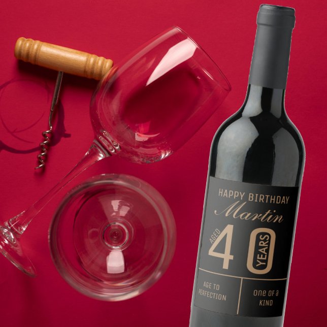 Etiqueta personalizada de vino de cumpleaños númer (Subido por el creador)