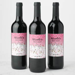 Etiqueta personalizada de vino de espuma rosa de H