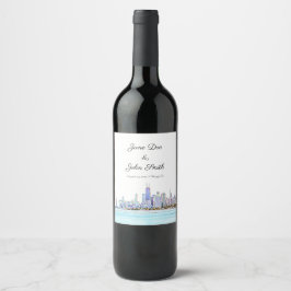 Etiqueta personalizada de vino de la línea aérea d
