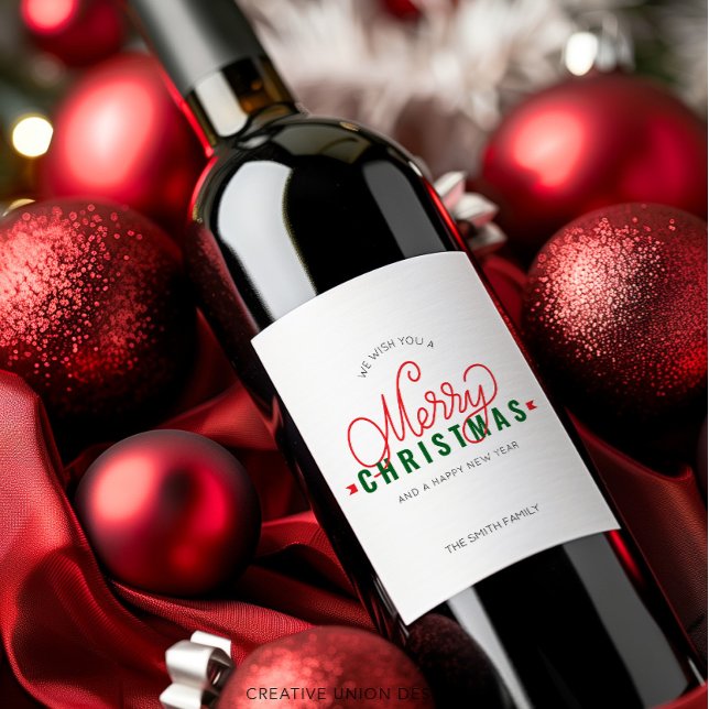 Etiqueta personalizada de vino de regalo navideño (Subido por el creador)