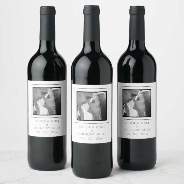 Etiqueta personalizada de vino negro fotográfico (Botellas)