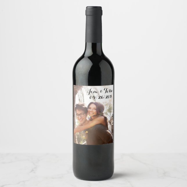 Etiqueta personalizada de vino para boda (Anverso)