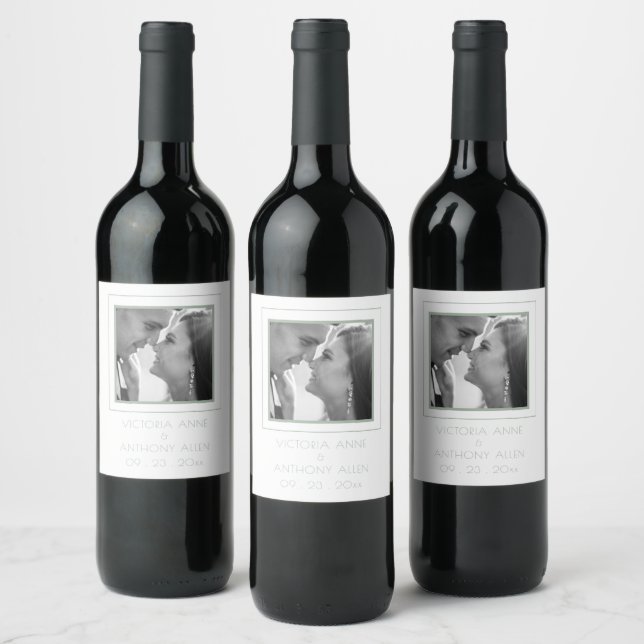 Etiqueta personalizada de vino verde de sabio foto (Botellas)