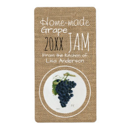 Etiqueta personalizada de vintage Rustic Grape Jam