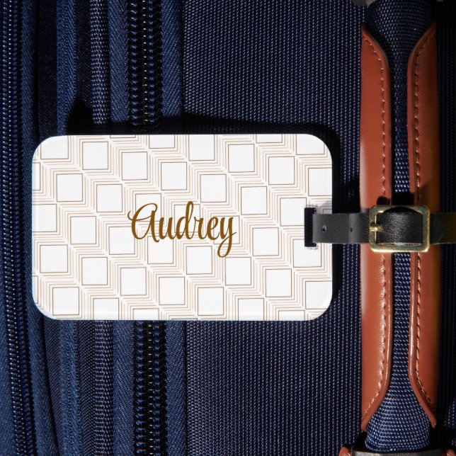 Etiqueta personalizada del equipaje cuadrado de ca (Anverso In Situ 4)