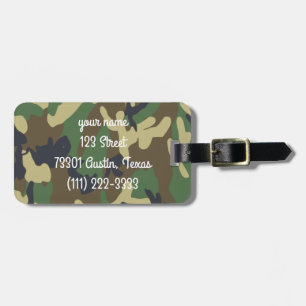 Etiqueta personalizada del equipaje de Camo