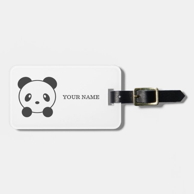 Etiqueta personalizada del equipaje de la panda (Frente Horizontal)