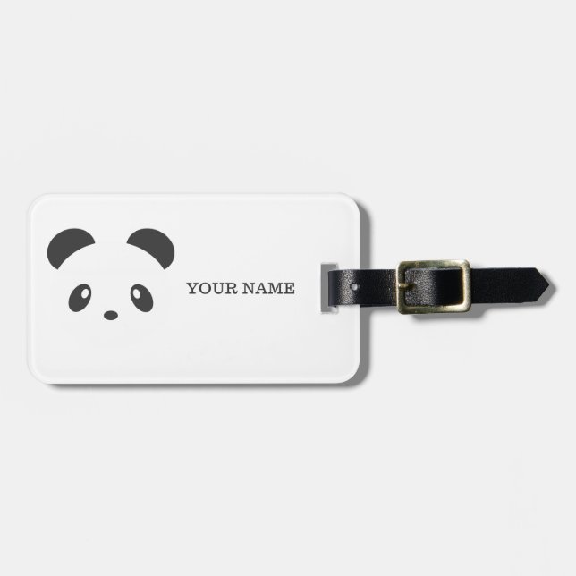 Etiqueta personalizada del equipaje de la panda (Frente Horizontal)
