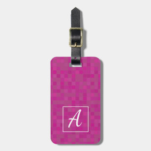 Etiqueta personalizada del equipaje en fucsia rosa