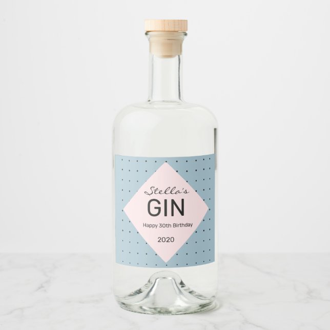 etiqueta personalizada del frasco de ginebra (Anverso)